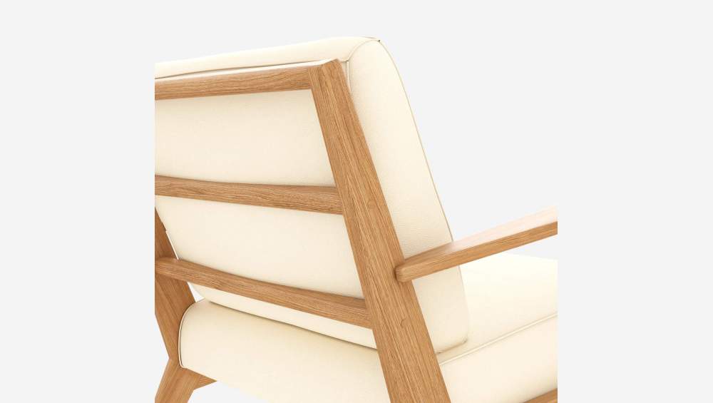 Fauteuil en cuir Savoy - Blanc albâtre 