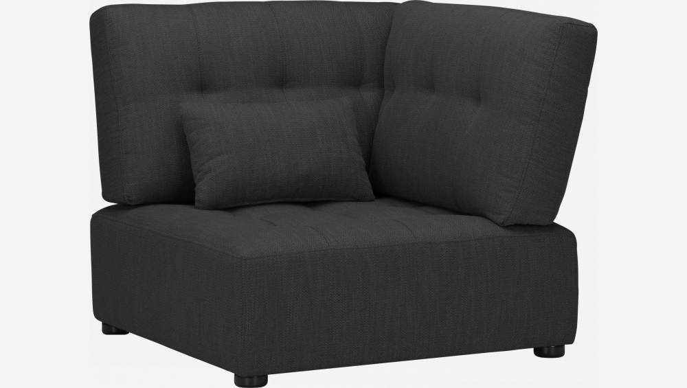 Chauffeuse d'angle droit en tissu - Gris anthracite