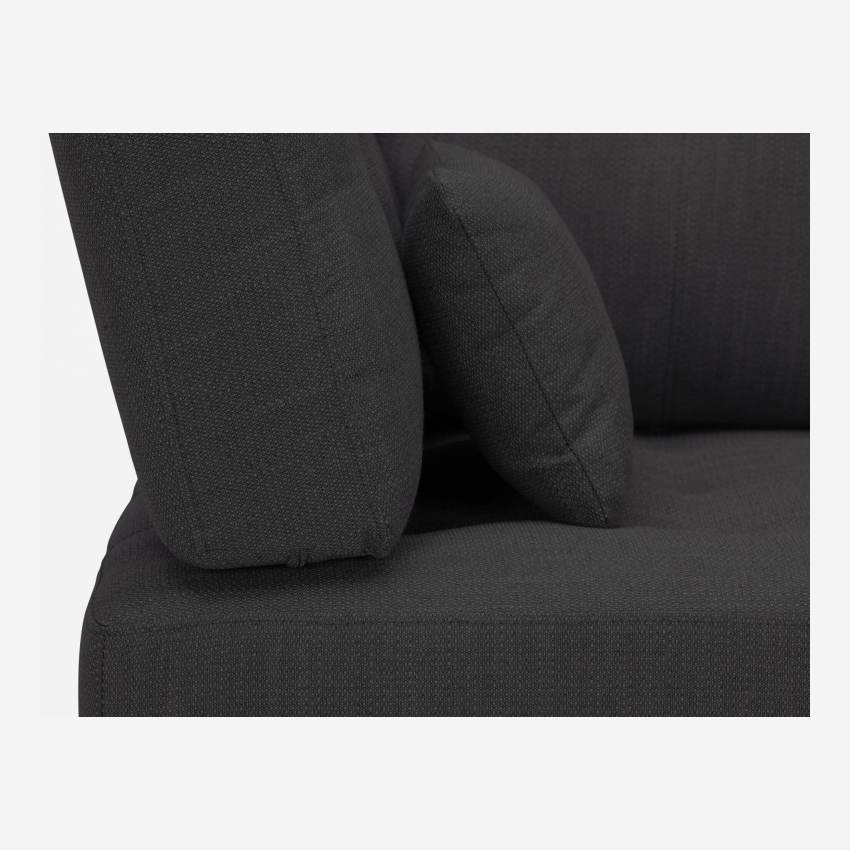 Chauffeuse d'angle droit en tissu - Gris anthracite