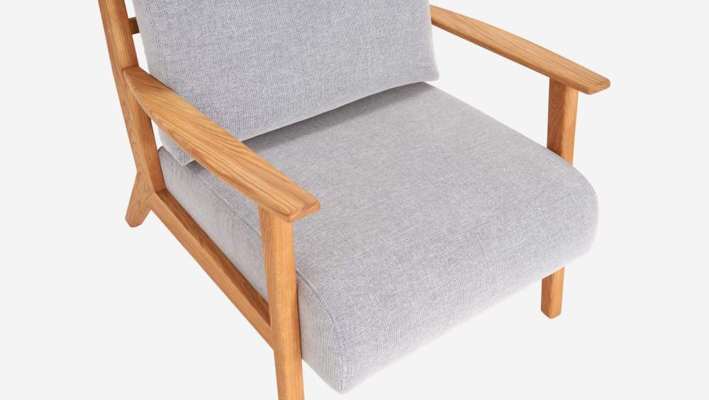 Fauteuil en tissu Fasoli - Gris clair 