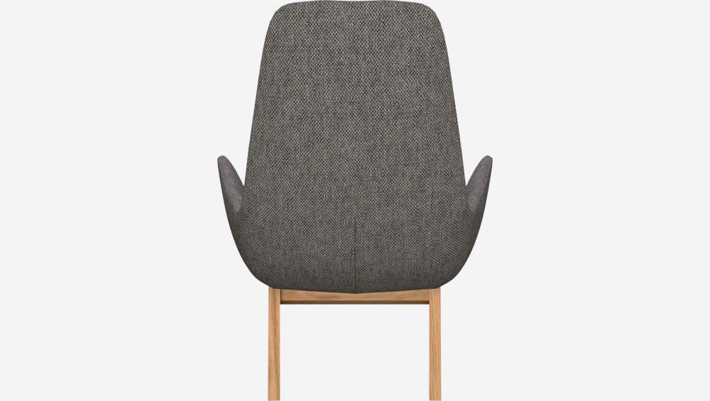 Fauteuil en tissu Bellagio - Gris nocturne - Pieds chêne