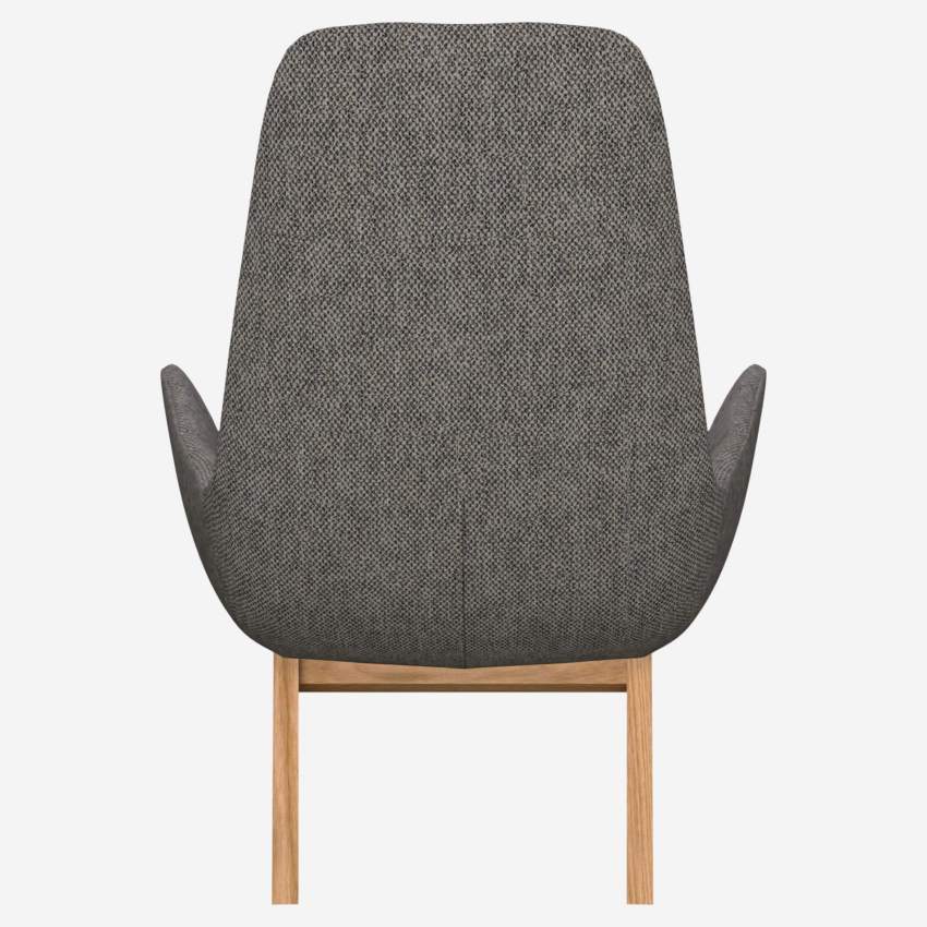 Fauteuil en tissu Bellagio - Gris nocturne - Pieds chêne