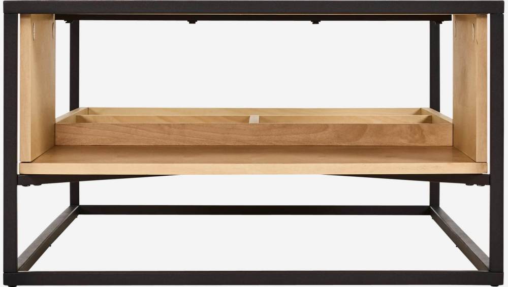 Table basse en métal et bois de bouleau - Noir