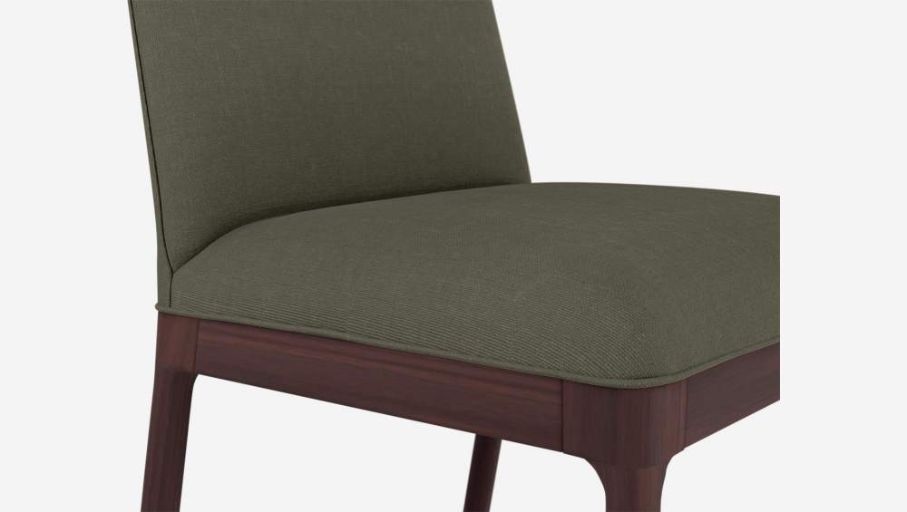 Chaise en tissu et pieds en noyer - Taupe