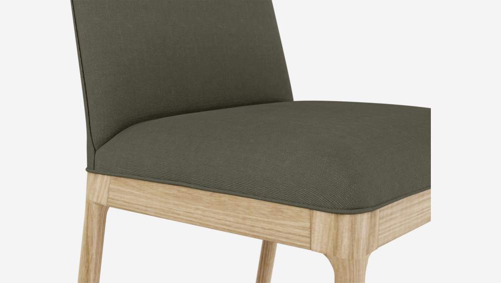 Chaise en tissu et pieds en frêne - Taupe