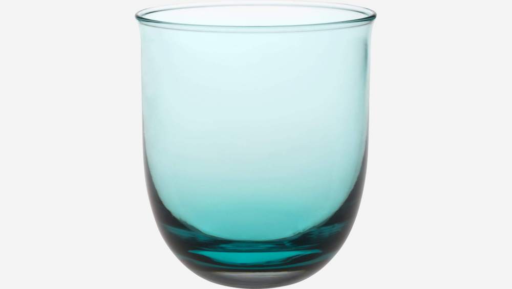 Gobelet en verre soufflé - Bleu turquoise