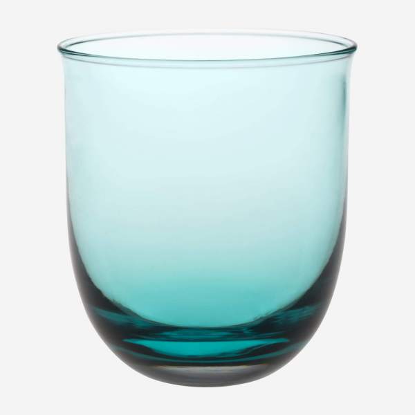 Gobelet en verre soufflé - Bleu turquoise