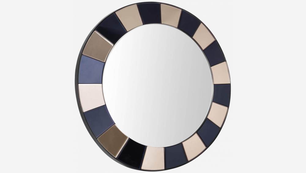 Miroir rond en verre - 40 cm - Bicolore - Design by Habitat Design Studio