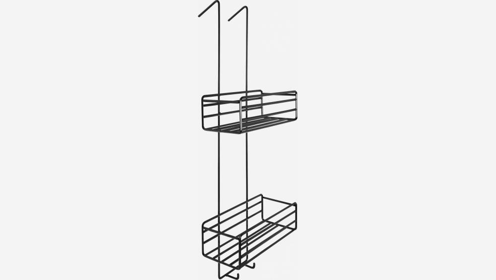 Etagère de douche en métal - 28 x 19 x 75 cm - Noir