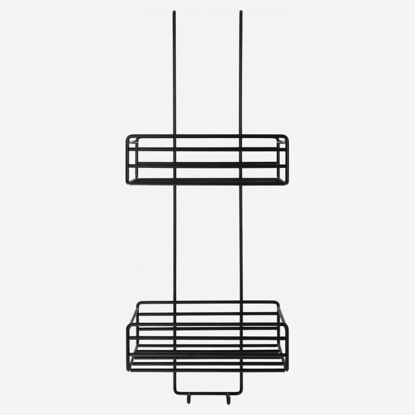 Etagère de douche en métal - 28 x 19 x 75 cm - Noir