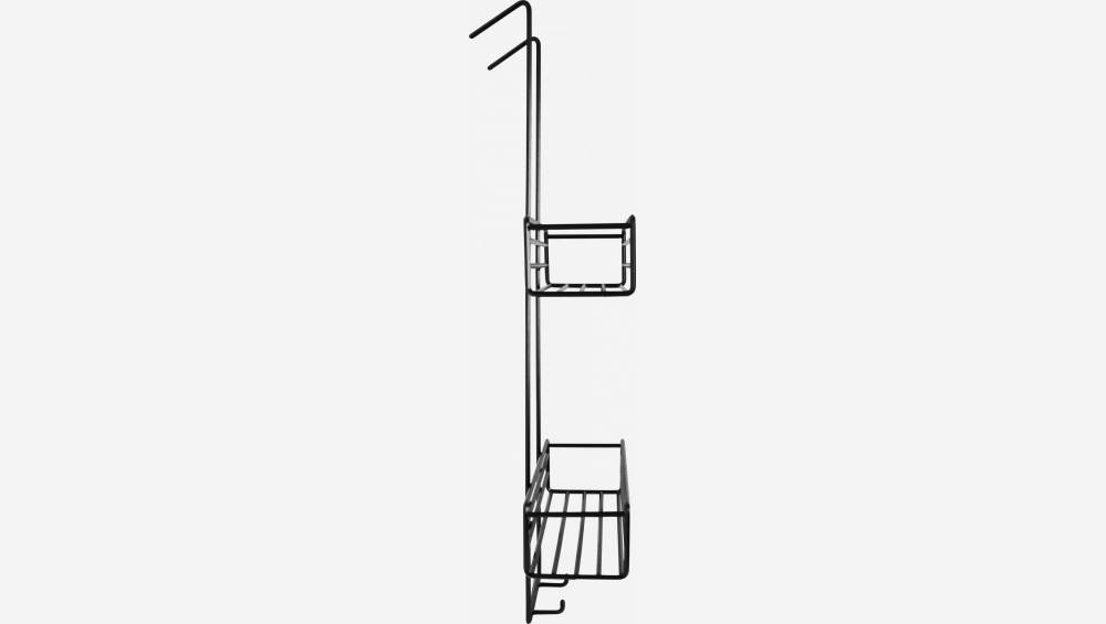 Etagère de douche en métal - 28 x 19 x 75 cm - Noir