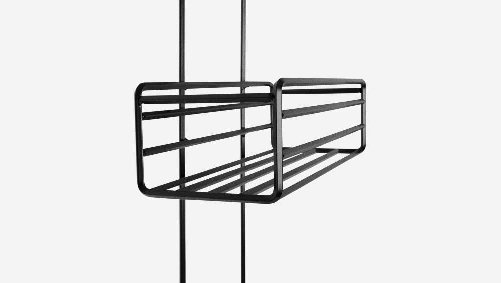 Etagère de douche en métal - 28 x 19 x 75 cm - Noir