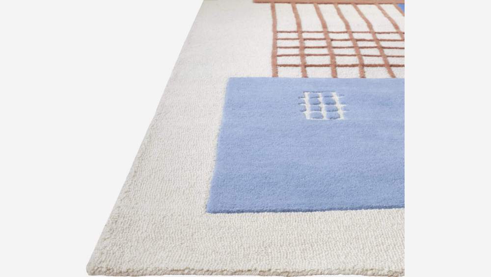 Tapis en laine tufté main - 170 x 240 cm - Motif maison - Design  by Floriane Jacques