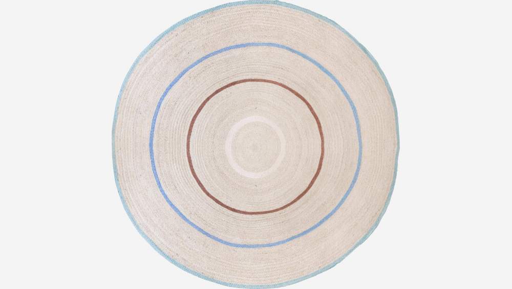 Tapis rond en jute - 200 cm - Multicolore