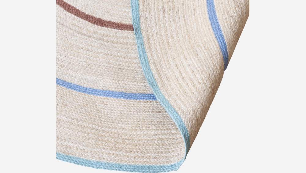 Tapis rond en jute - 200 cm - Multicolore