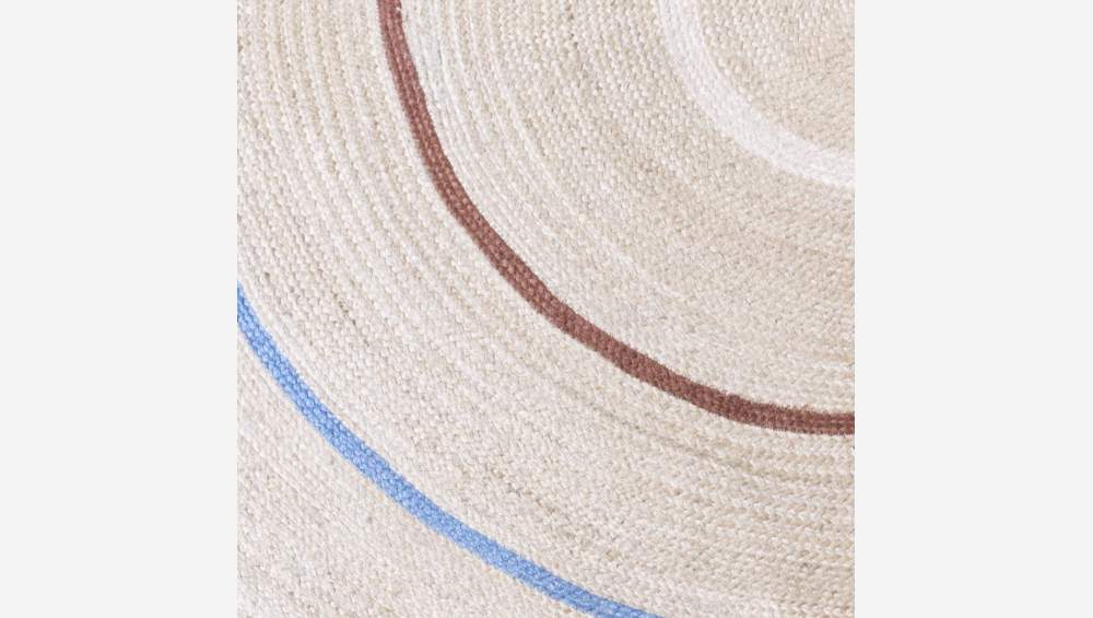 Tapis rond en jute - 200 cm - Multicolore