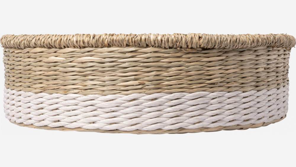 Panier de rangement en jonc de mer - 30 x 8 cm - Naturel