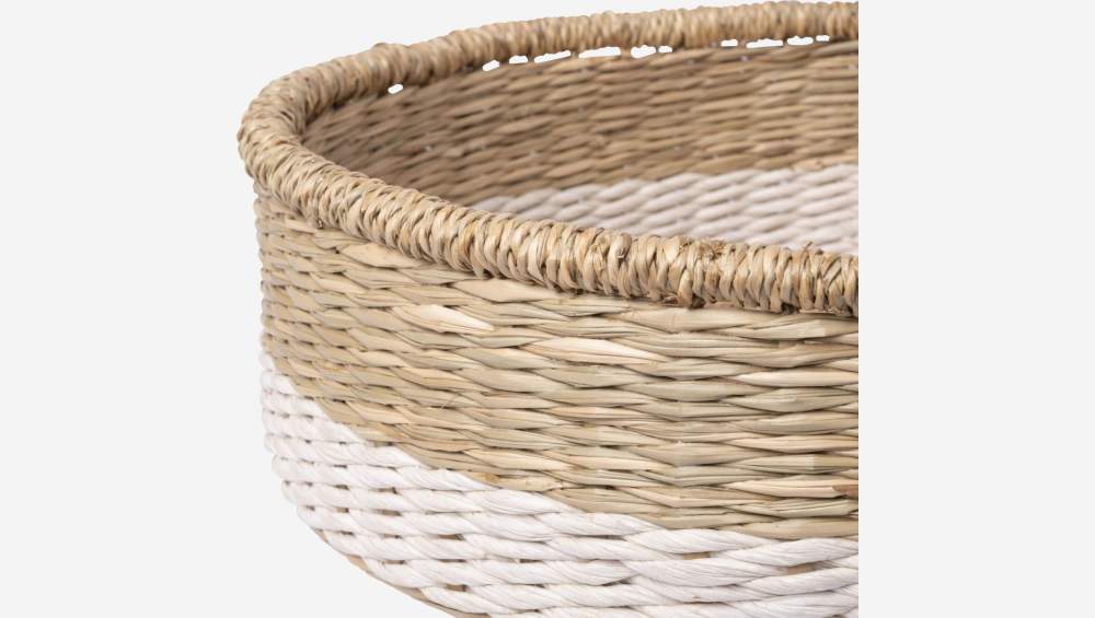 Panier de rangement en jonc de mer - 30 x 8 cm - Naturel