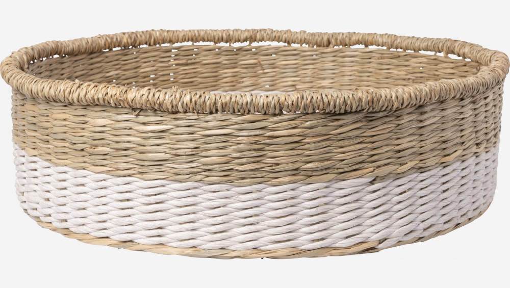 Panier de rangement en jonc de mer - 35 x 10 cm - Naturel