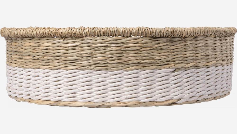 Panier de rangement en jonc de mer - 35 x 10 cm - Naturel