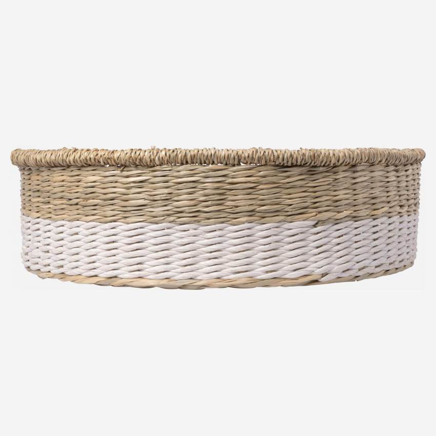 Panier de rangement en jonc de mer - 35 x 10 cm - Naturel