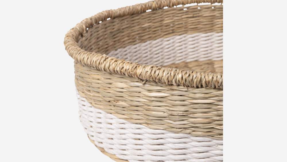 Panier de rangement en jonc de mer - 35 x 10 cm - Naturel