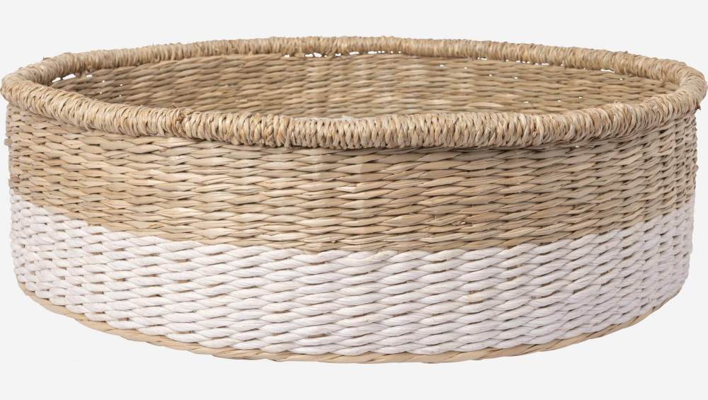 Panier de rangement en jonc de mer - 40 x12 cm - Naturel