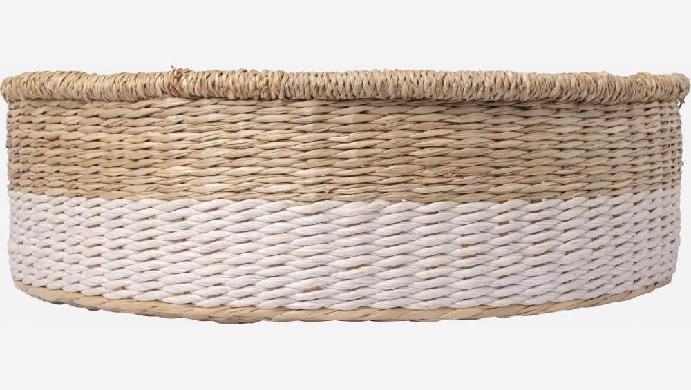 Panier de rangement en jonc de mer - 40 x12 cm - Naturel