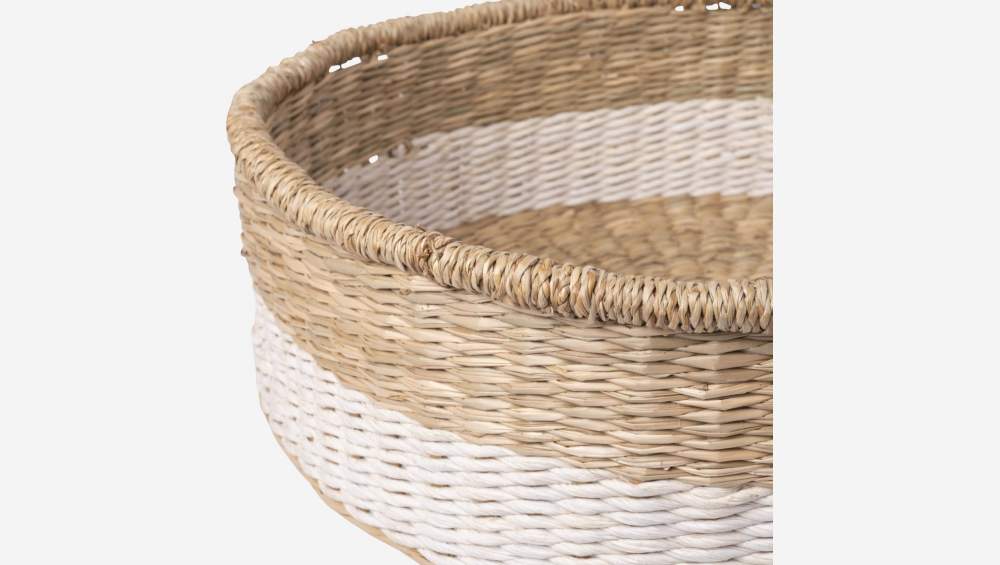 Panier de rangement en jonc de mer - 40 x12 cm - Naturel