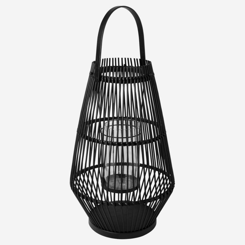 Lanterne en bambou - 29 x 45 cm - Noir