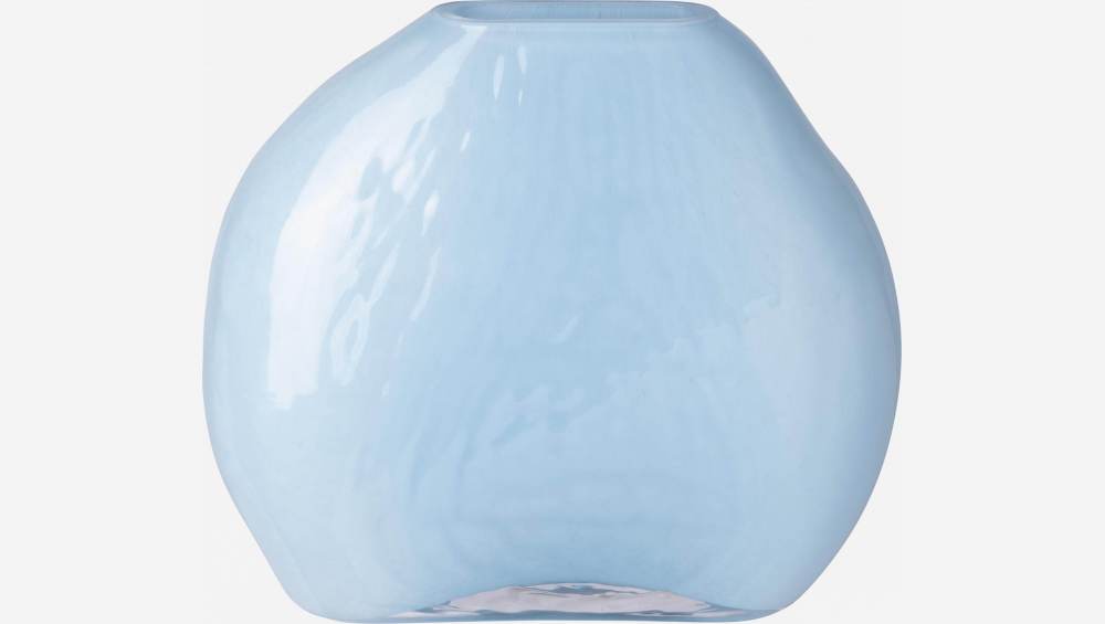 Vase en verre soufflé - 23 cm - Bleu