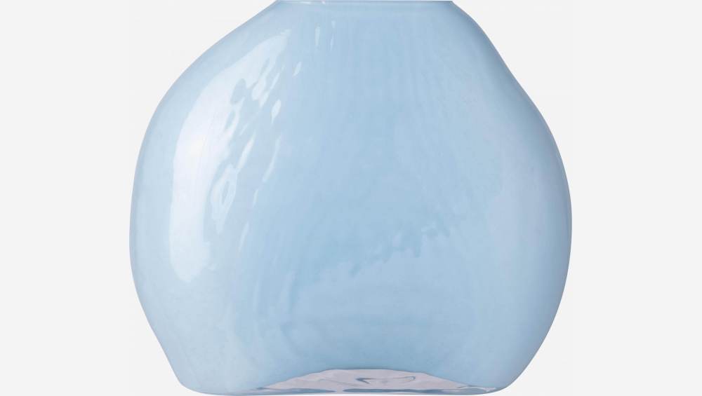 Vase en verre soufflé - 23 cm - Bleu