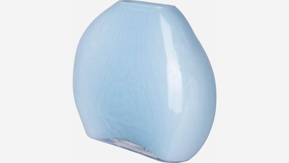 Vase en verre soufflé - 23 cm - Bleu