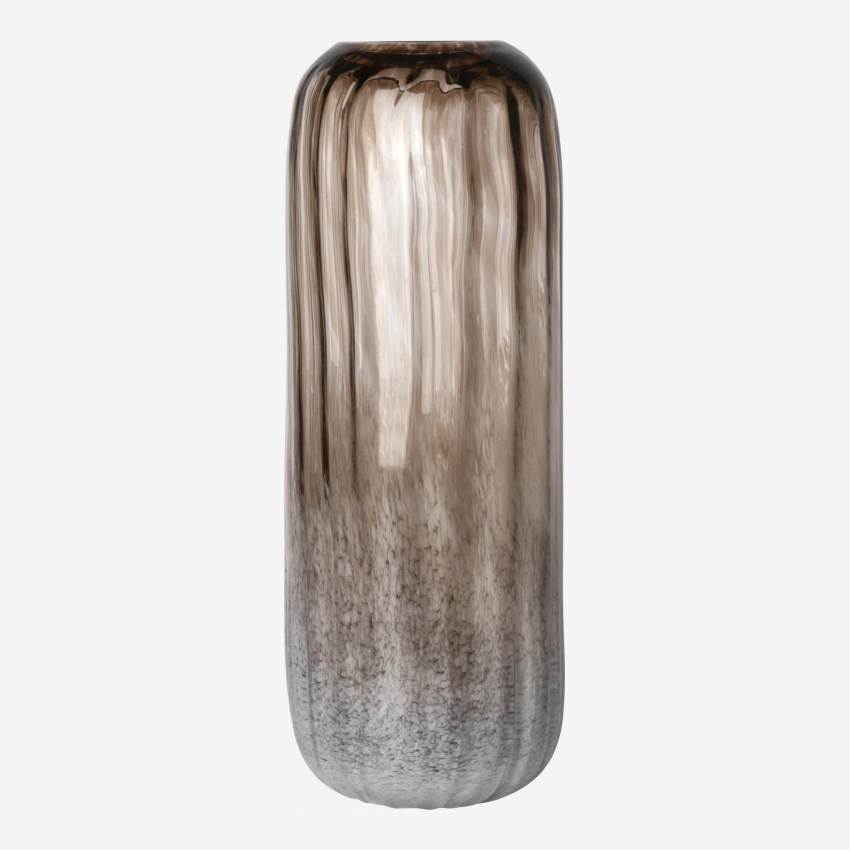 Vase en verre soufflé - 18 x 38 cm - Brun 