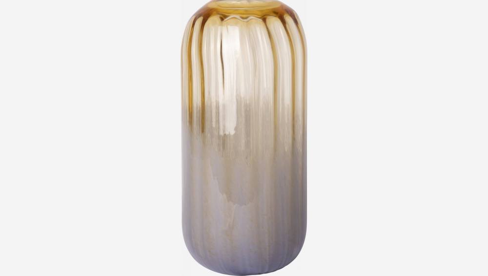 Vase en verre soufflé - 18 x 32 cm - Beige