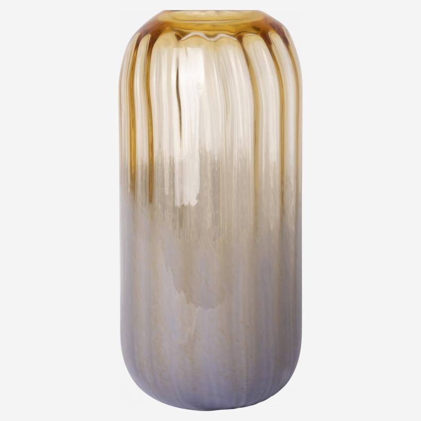 Vase en verre soufflé - 18 x 32 cm - Beige