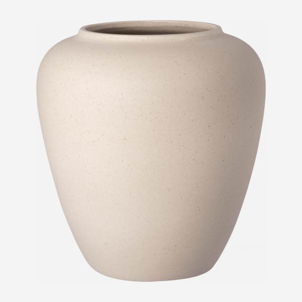 Vase en grès - 21 x 23 cm - Beige