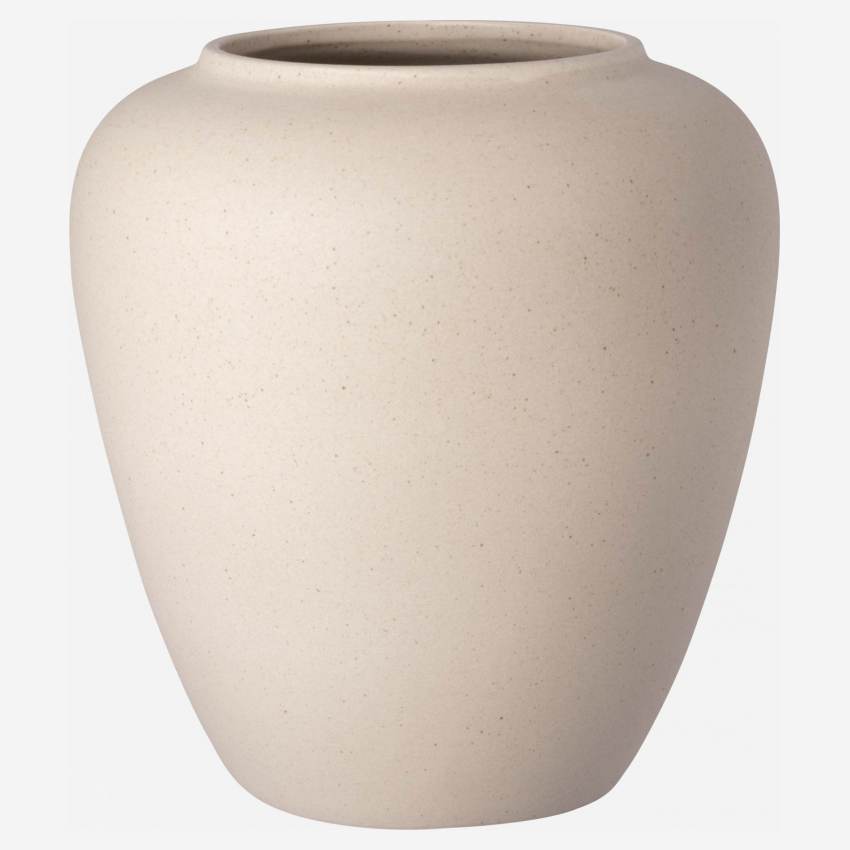 Vase en grès - 21 x 23 cm - Beige