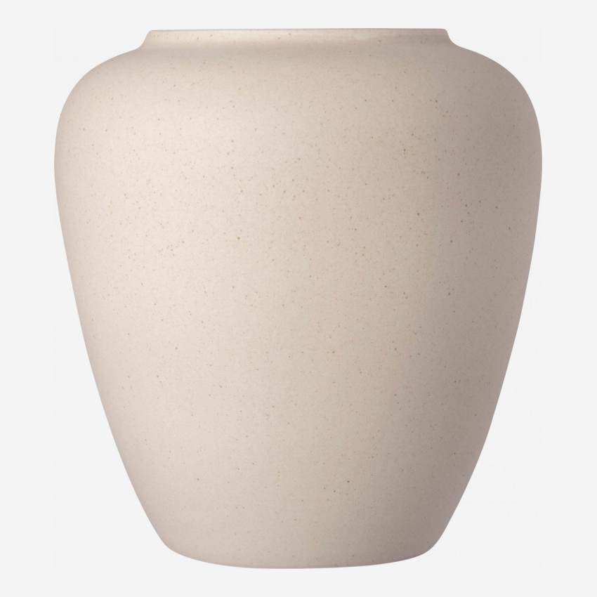 Vase en grès - 21 x 23 cm - Beige