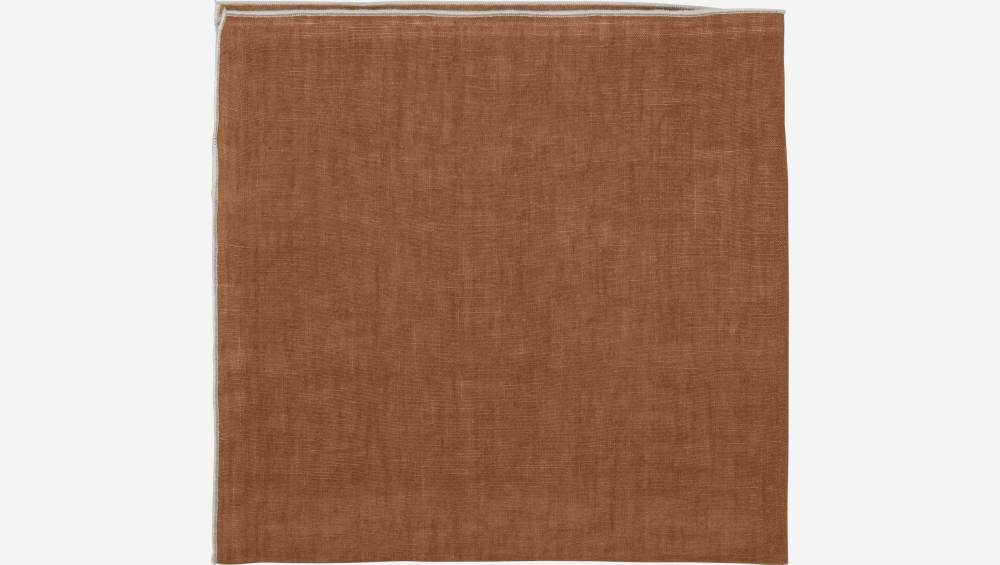 Lot de 2 serviettes de table en lin - 45 x 45 - Marron caramel