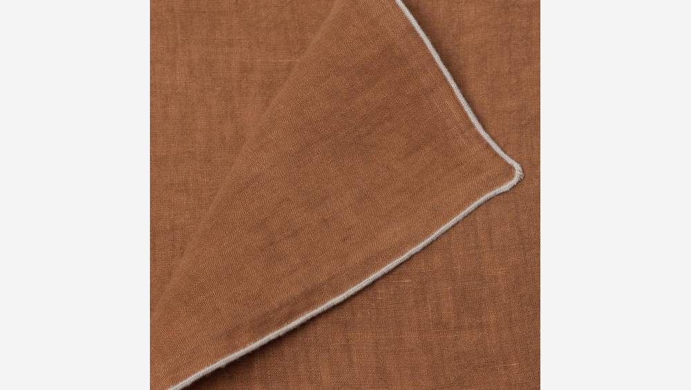 Lot de 2 serviettes de table en lin - 45 x 45 - Marron caramel