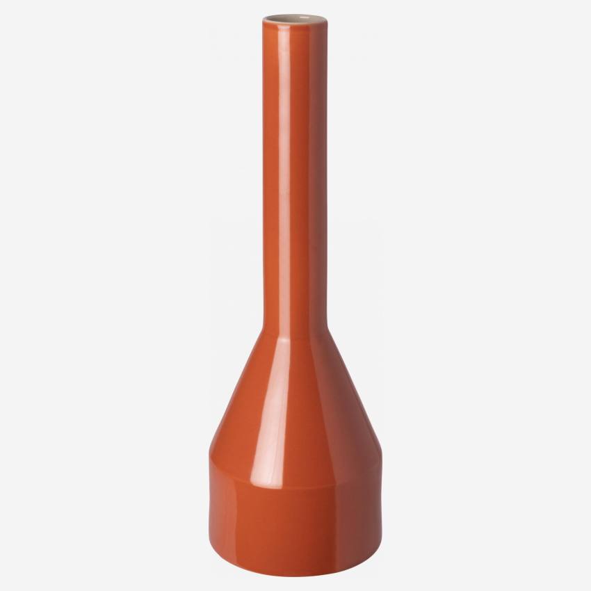 Vase en grès - 10 x 30 cm - Orange - Design by Frédéric Sofia