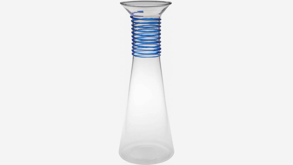 Carafe en verre - 1,1 L - Bleu - Design by Chloé Le Cam