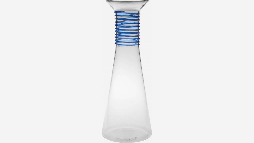 Carafe en verre - 1,1 L - Bleu - Design by Chloé Le Cam