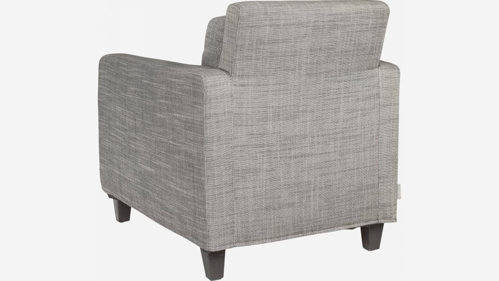 Fauteuil en tissu italien - Gris perle - Pieds noirs