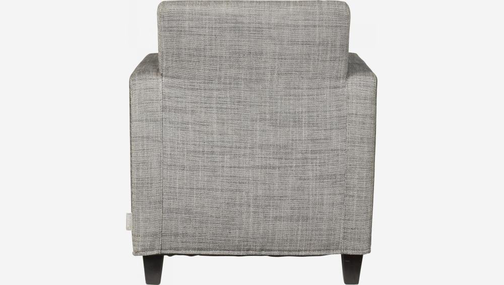 Fauteuil en tissu italien - Gris perle - Pieds noirs