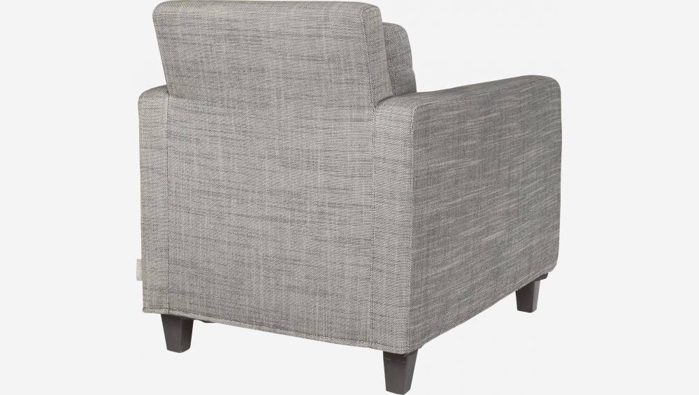 Fauteuil en tissu italien - Gris perle - Pieds noirs