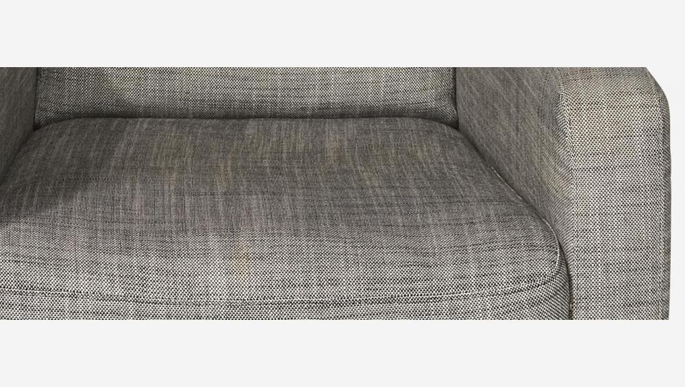 Fauteuil en tissu italien - Gris perle - Pieds noirs