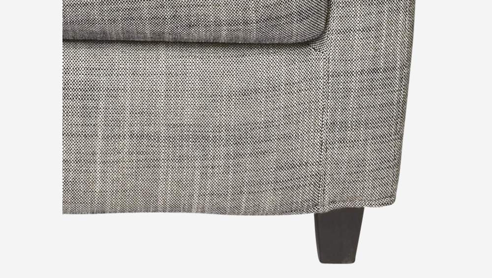 Fauteuil en tissu italien - Gris perle - Pieds noirs