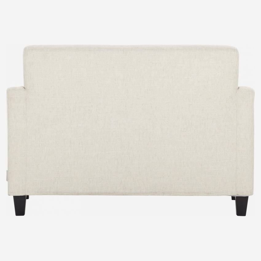 Canapé compact en tissu italien - Beige - Pieds noirs